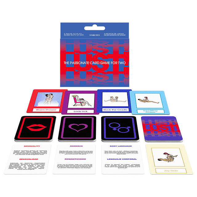 Juego de cartas Lust The Passionate Card Game For Two juego de pareja posiciones sexuales romance seducción previa al sexo