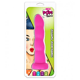 Dildo consolador 18cm Sex Pop Twister con sopapo vaginal anal boca arnés sexual