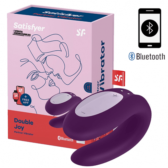 Vibrador Satisfyer Double Joy con app estimulador para móvil bluetooth usb vagina clítoris punto g parejas