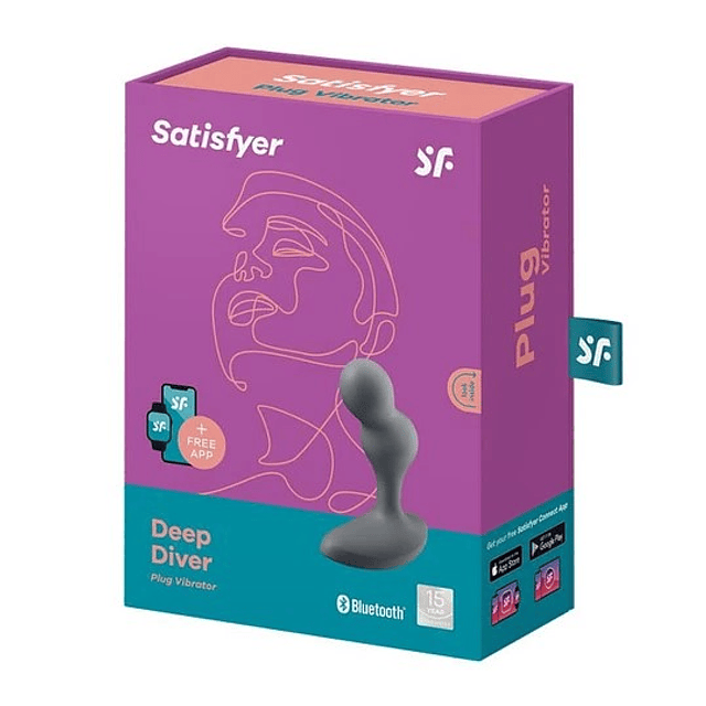 Vibrador plug anal Deep Diver con App USB unisex dilatador hombre mujer