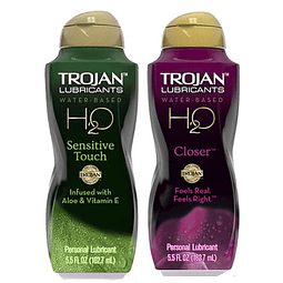 Lubricante H2O Trojan 162ml neutro apariencia natural vaginal anal