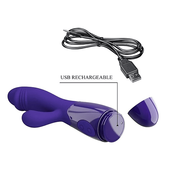 Vibrador doble Snappy Youth USB clítoris vagina ano orgasmo múltiple mujer