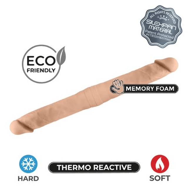 Dildo consolador Silexd 38cm dos extremos vaginal punto g anal flexible