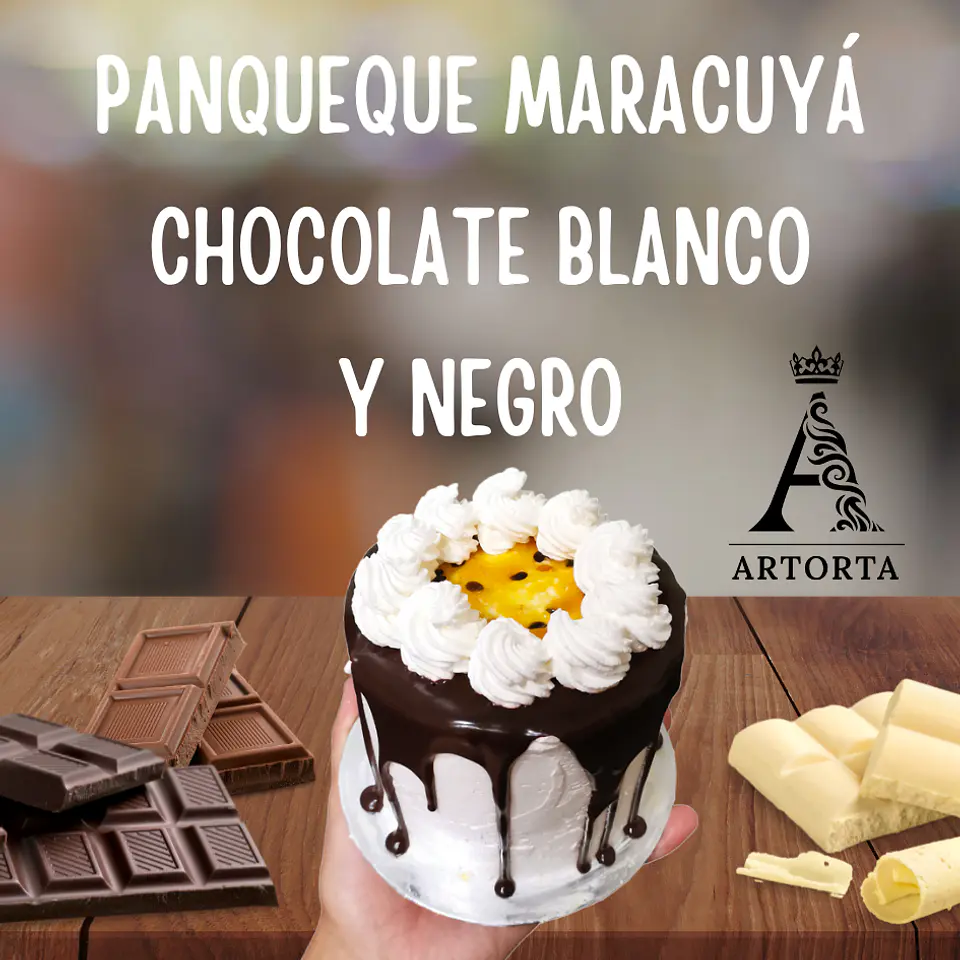 Panqueque Maracuyá Chocolate Blanco y Negro 1