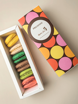 Caja blanca 6 macarons 