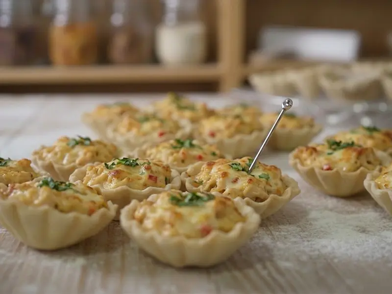 🥂 El Canapé Perfecto en 10 Minutos: Tacitas de Ave-Pimentón Gratinadas