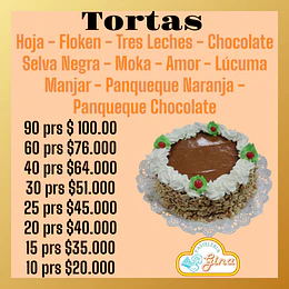 PRECIOS DE TORTAS TRADICIONAL