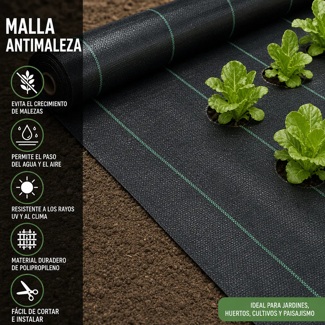 Malla Antimaleza 2mt x 50mt 100mt2 1