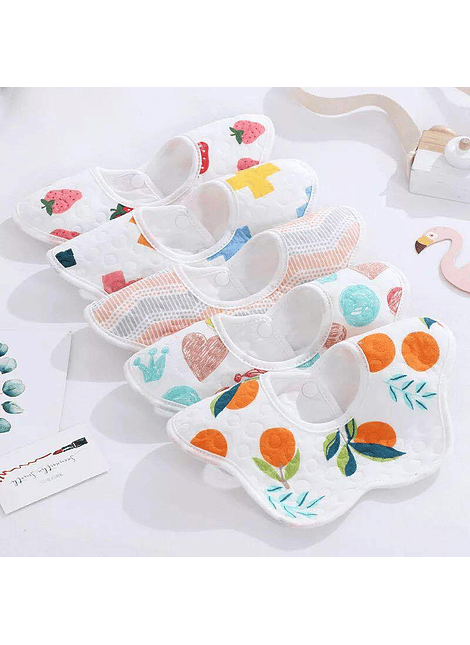 Kit de 5 Baberos 360° Muselina 