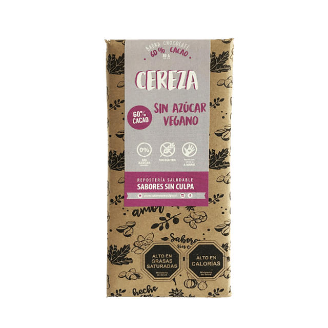 Barra Cacao Cerezas Vegana