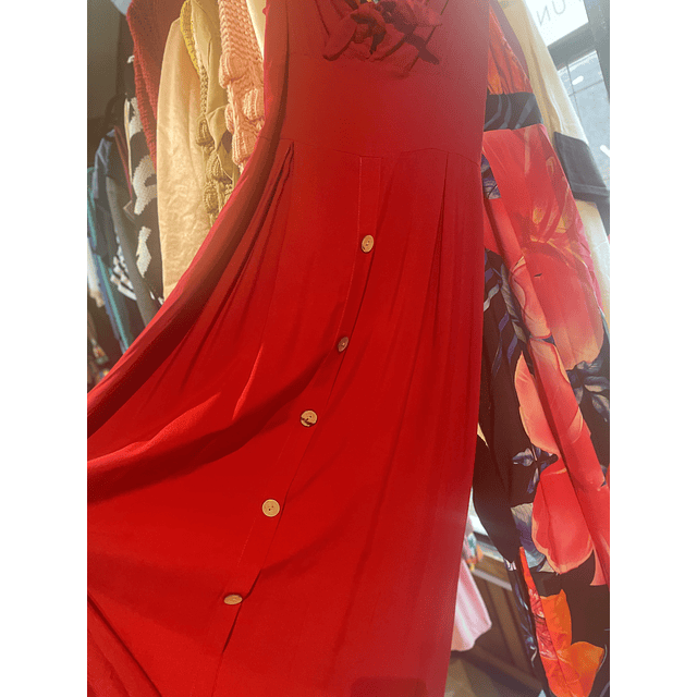 Maxi Vestido botones Aurelia - rojo