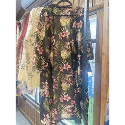 Kimono floreado Josefa - Negro/Rosa