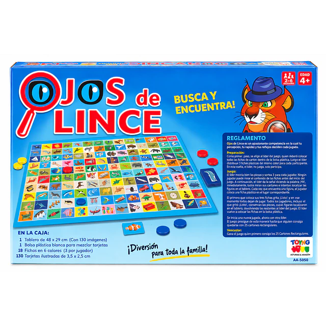 Ojos de Lince – Juego de Mesa Busca y Encuentra | 130 Imágenes +4 Años