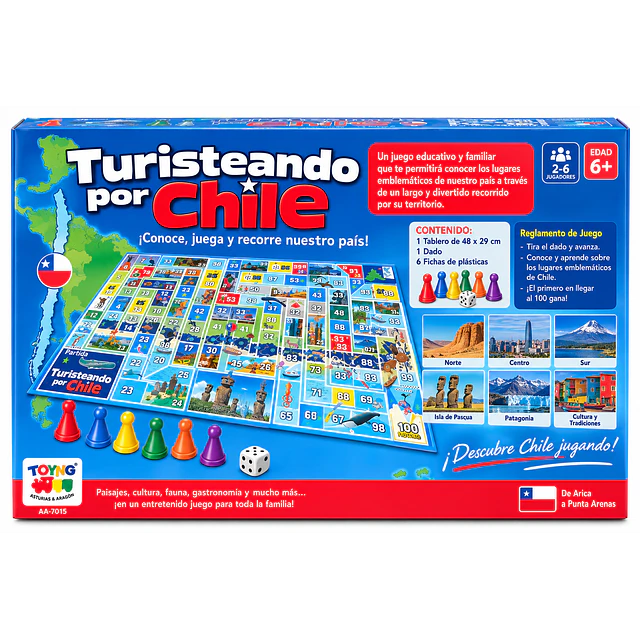 Turisteando por Chile – Juego de Mesa Educativo y Familiar +6 Años
