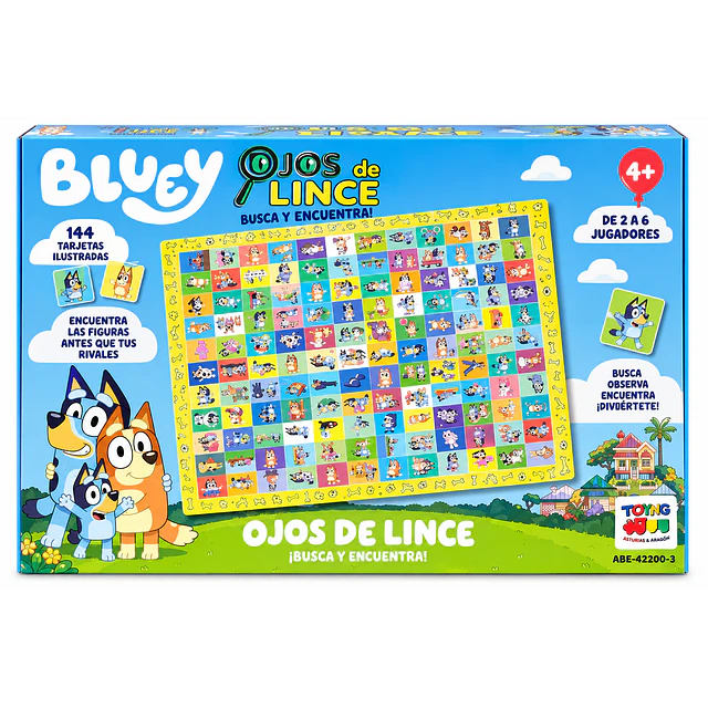 Ojos de Lince Bluey – Juego de Mesa Busca y Encuentra | 144 Tarjetas +4 Años
