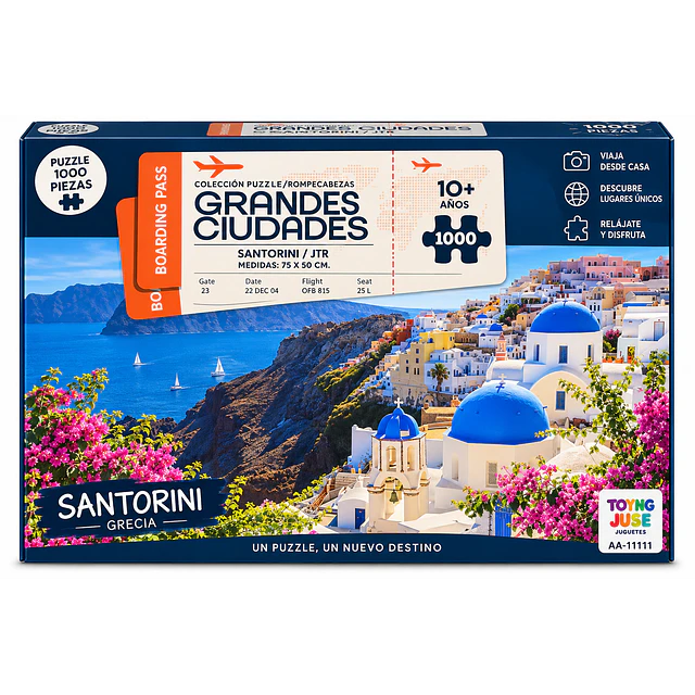 Puzzle Santorini Grecia – Rompecabezas 1000 Piezas 75 × 50 cm | Grandes Ciudades