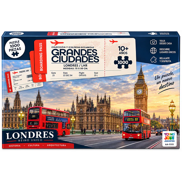 Puzzle Londres Reino Unido – Rompecabezas 1000 Piezas 75 × 50 cm | Grandes Ciudades