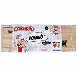 Dominó Condorito – 28 Fichas con Caja de Madera | Juego Clásico +4 Años