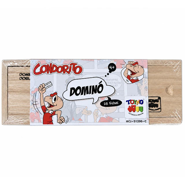 Dominó Condorito – 28 Fichas con Caja de Madera | Juego Clásico +4 Años