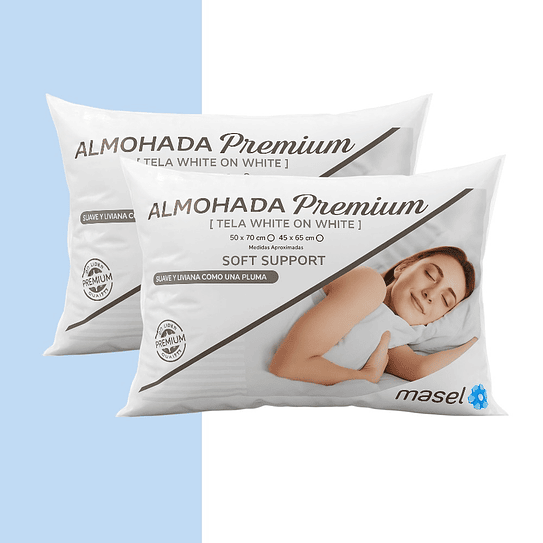 Set Almohada Microfibra Premium 50x70 cm Masel 1