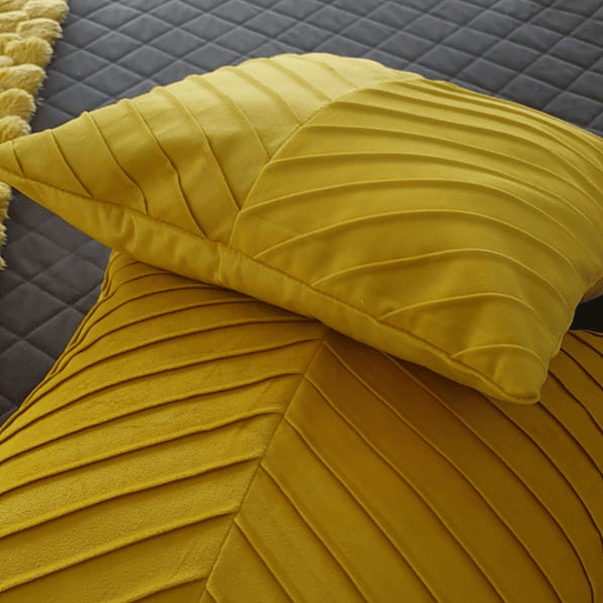 Funda Cojin Amarilla Lineas 43 X 40  5