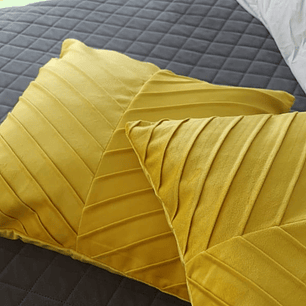 Funda Cojin Amarilla Lineas 43 X 40 