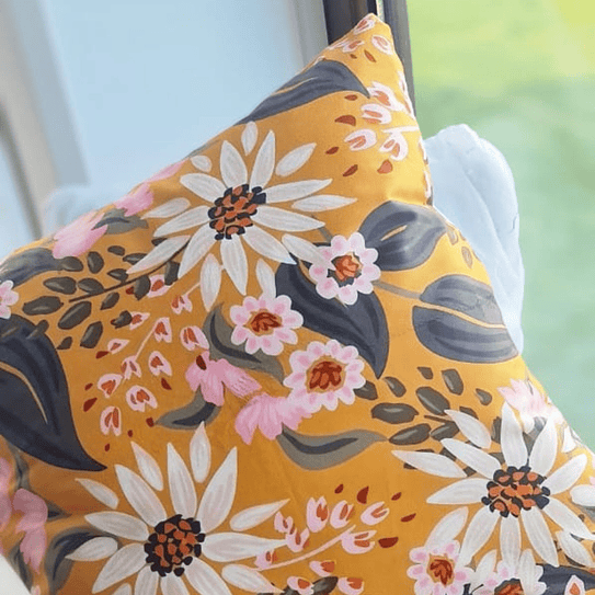 Funda Impresa Jardín Amarillo 45x42 4