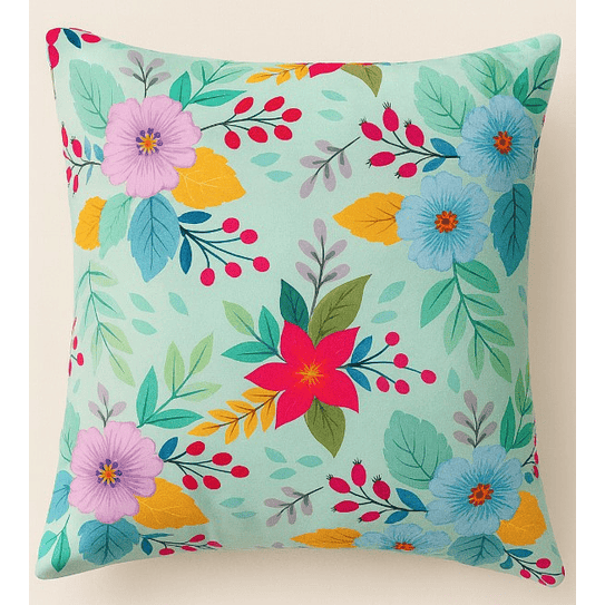 Funda Impresa Calipso Flor Rosa 45x42 1