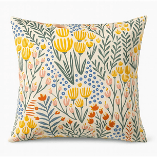 Funda Impresa Flor Tenedor Amarillo 45x42