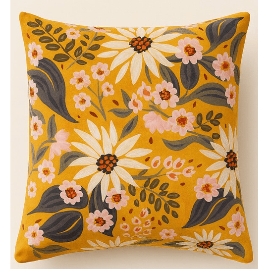 Funda Impresa Jardín Amarillo 45x42 1