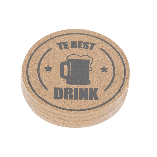 Posa Vasos Corcho Redondo Diseños 4 unidades 3