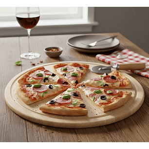 Tabla de Madera Natural para Pizza 29 cm 
