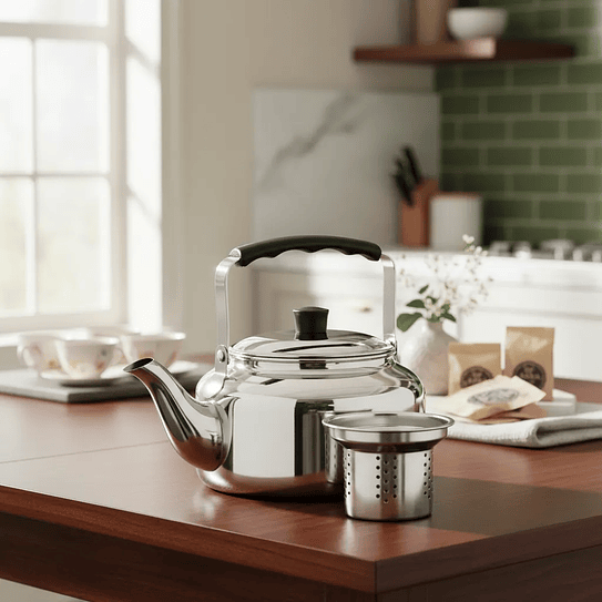 Tetera de Acero Inoxidable Con Filtro 900 ML Marca Vitta 3