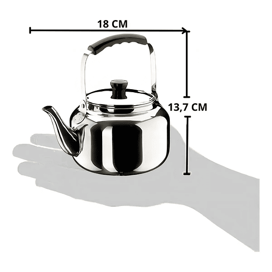 Tetera de Acero Inoxidable Con Filtro 900 ML Marca Vitta 4