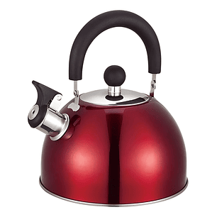 Tetera 2.5 Litros Acero Inoxidable Rojo con Silbato Vitta