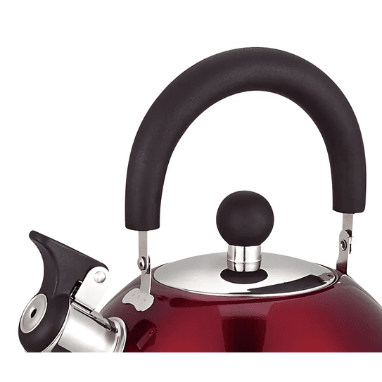 Tetera 2.5 Litros Acero Inoxidable Rojo con Silbato Vitta 3