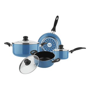 Batería de Cocina de Aluminio 6 Piezas Azul Gourmet Fantuzzi