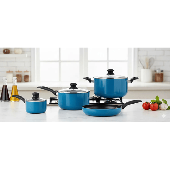 Batería de Cocina de Aluminio 6 Piezas Azul Gourmet Fantuzzi 3