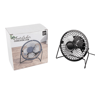 Ventilador de Escritorio Conexión USB 13.5cm Mini