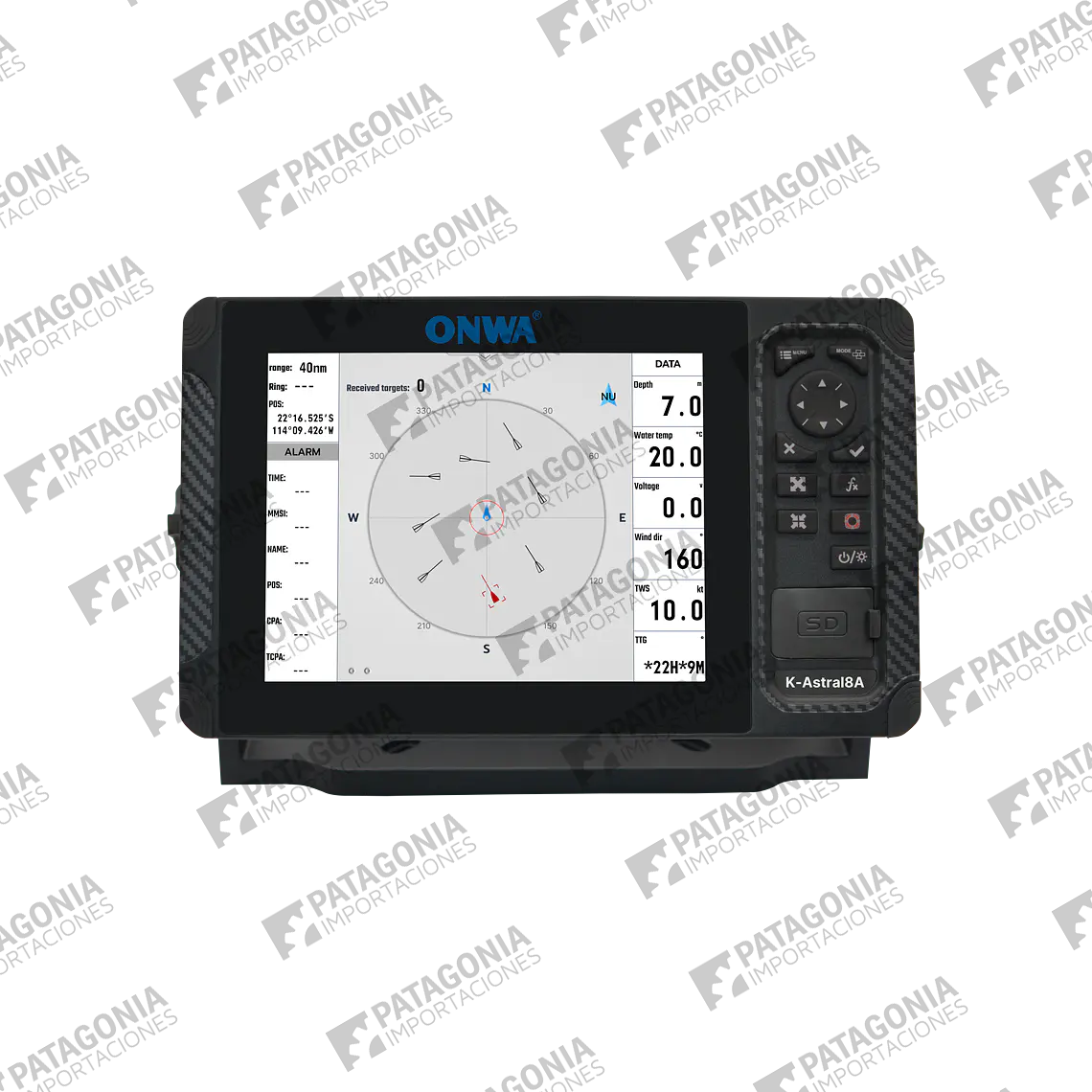 GPS Plotter Onwa K-Astral 8A con Transpondedor AIS B+ Incorporado 2