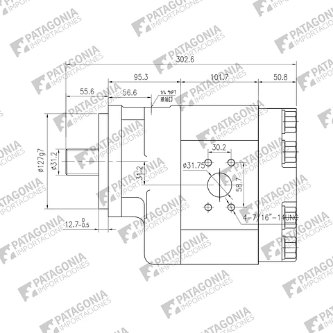 Motor Hidráulico de Engranajes Simple M76A878BE0L30