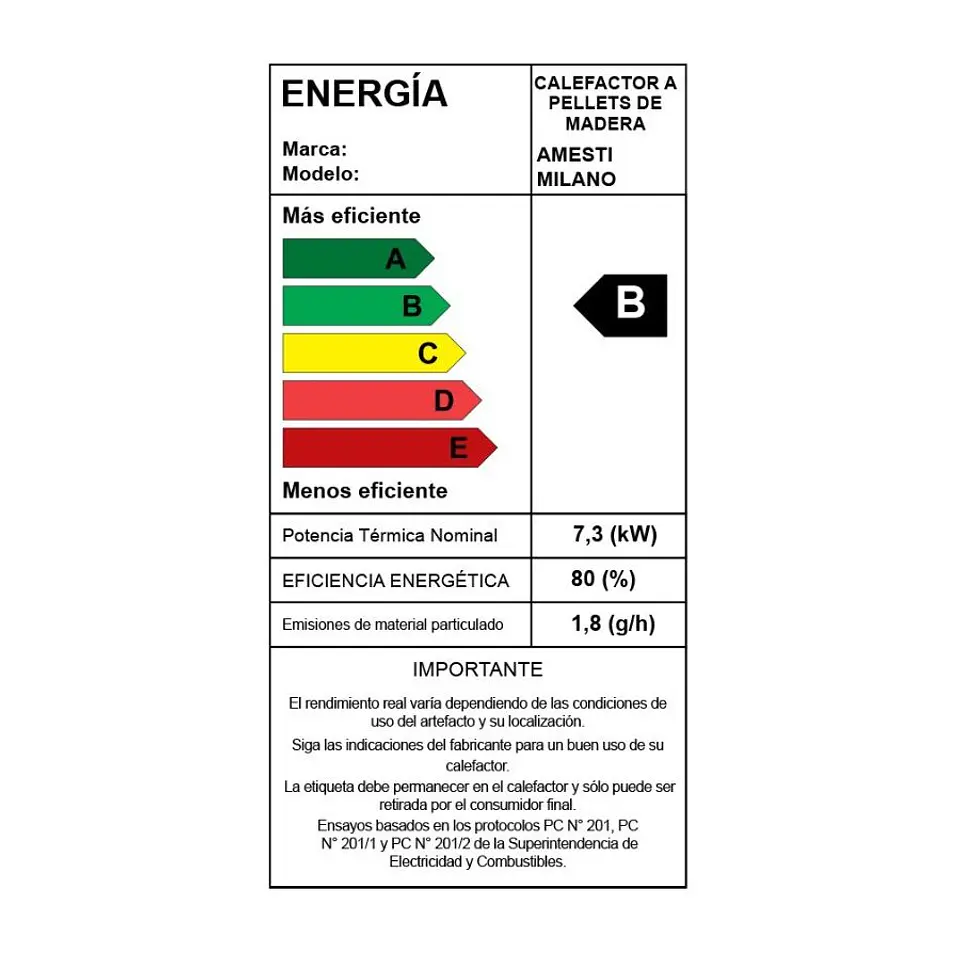Estufa a Pellet Amesti Milano 7,2 Kw Rojo 5