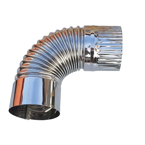 Curva Corrugada Para Estufa a Pellet 90ºx 80 mm Ac Inox.