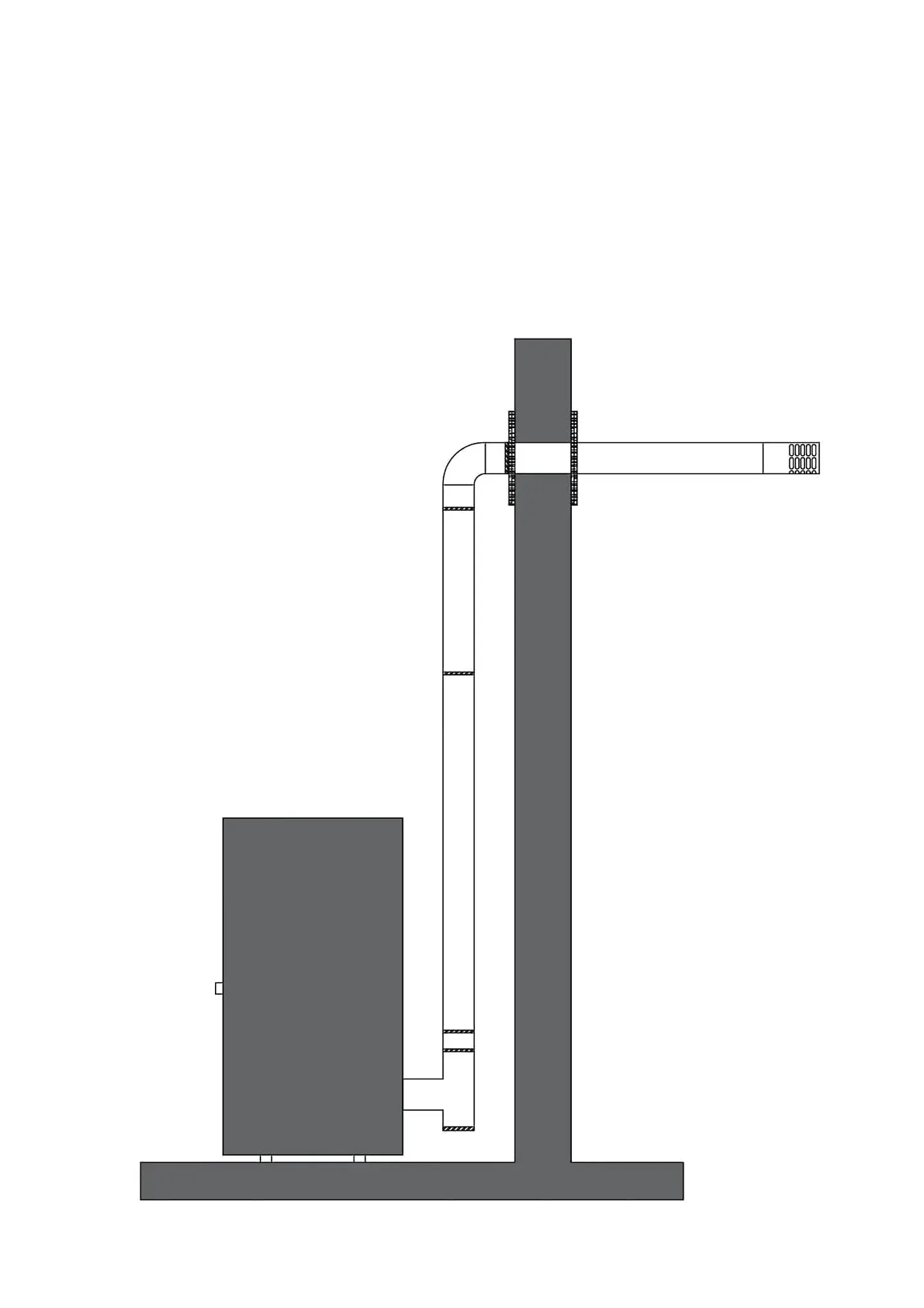 Kit Ducto Pellet Instalación Muro Lateral Interior 2