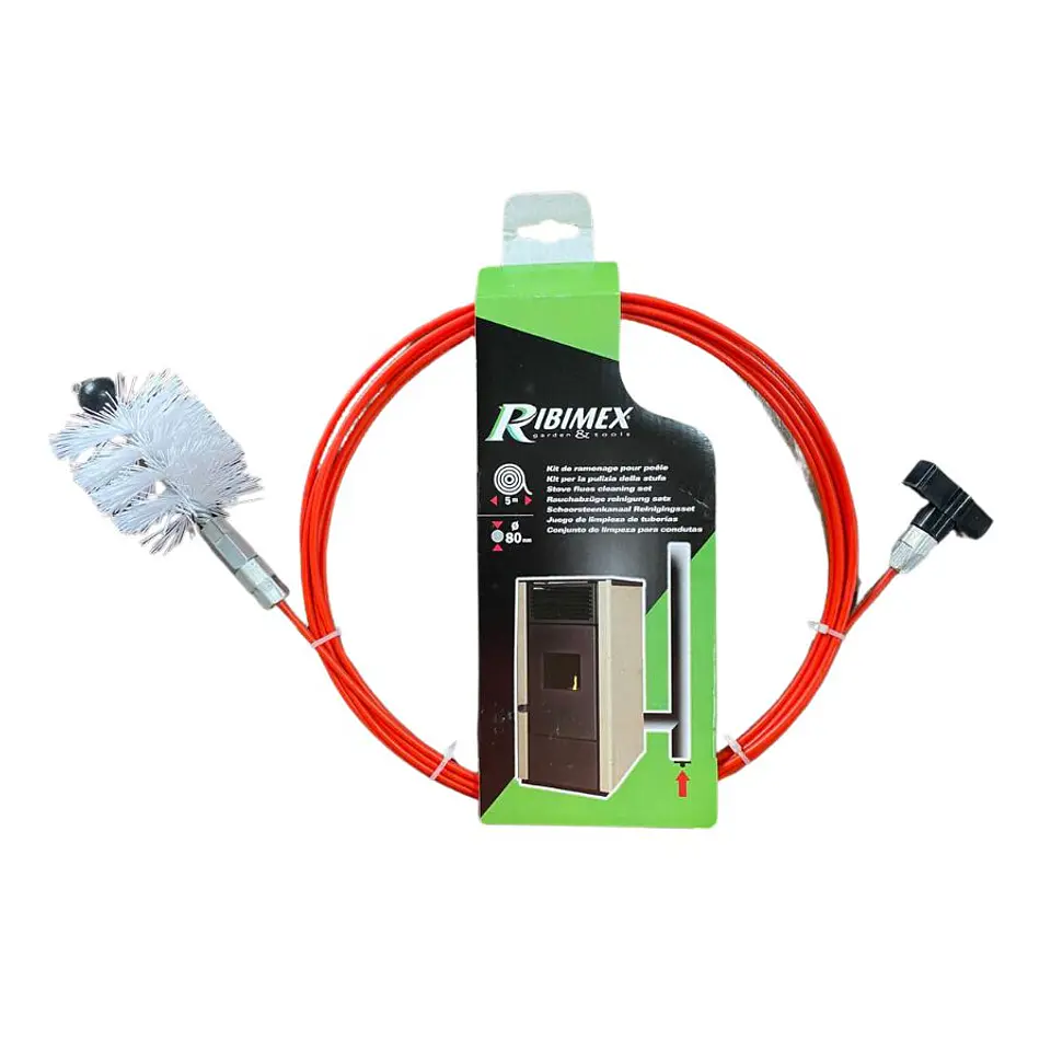 Kit Limpieza Ductos Estufa o Caldera a Pellet Ø80mm 2