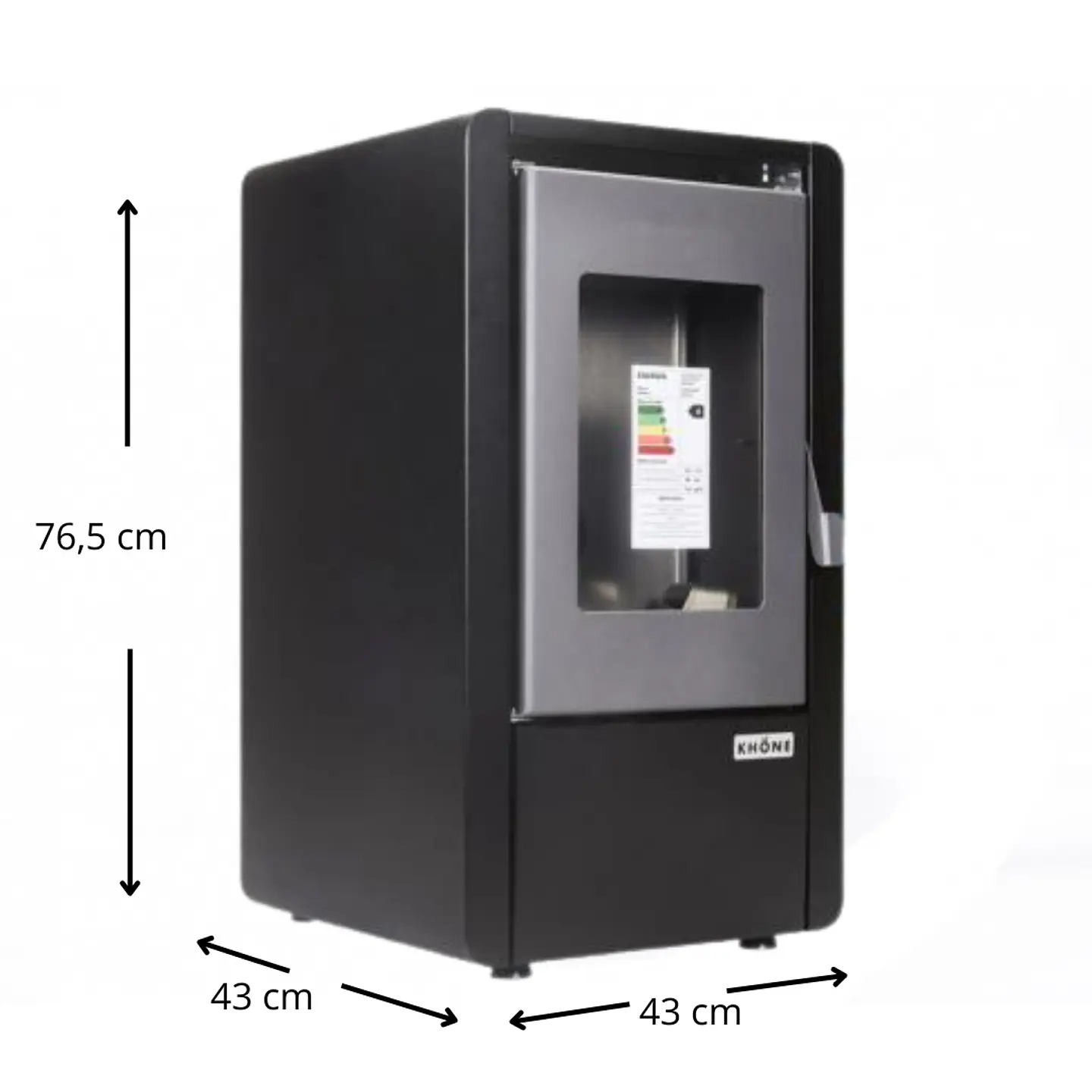Estufa a Pellet Khone Petit 6 Kw Negro con Control 2