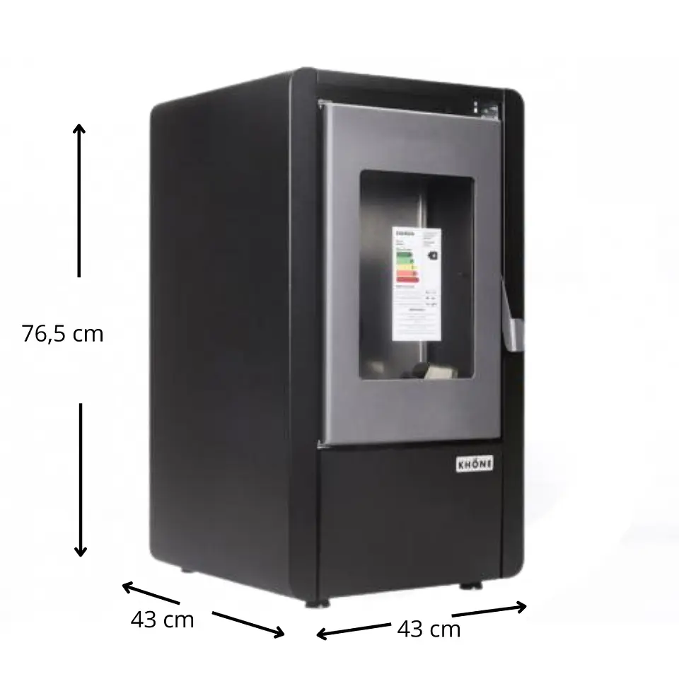 Estufa a Pellet Khone Petit 6 Kw Negro con Control 2