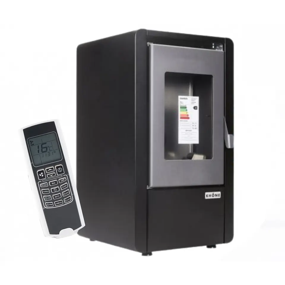 Estufa a Pellet Khone Petit 6 Kw Negro con Control 1