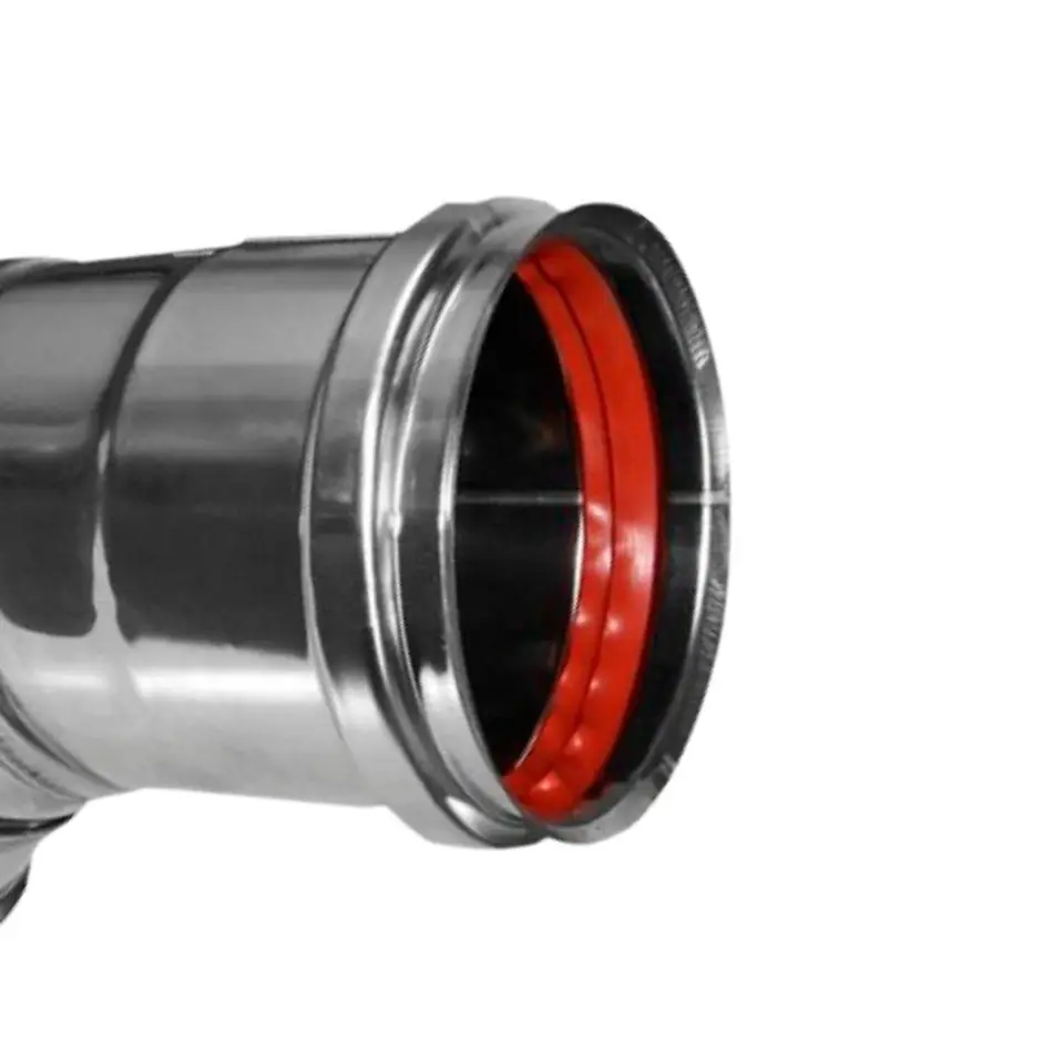 Codo 90º 80 mm Estufa Pellet Ac. Inoxidable 2