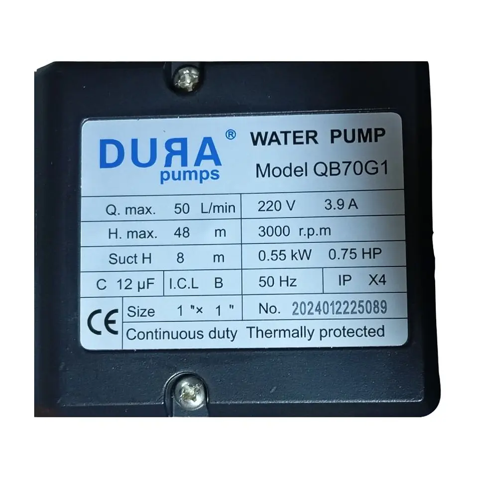 Bomba Agua Periferica 0.75 HP DURA 4
